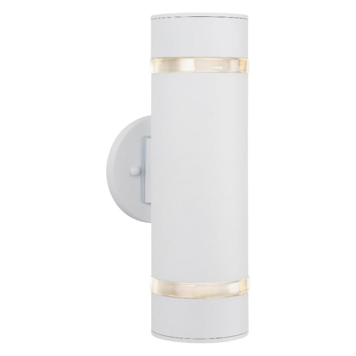 Outdoor Landscape Lighting LED 12V Low Voltage SCSH01 120V Line Voltage LED Stainless Steel Cylinder Up Down Light 2 Directional Sconce Lighting Medium Base Sockets White