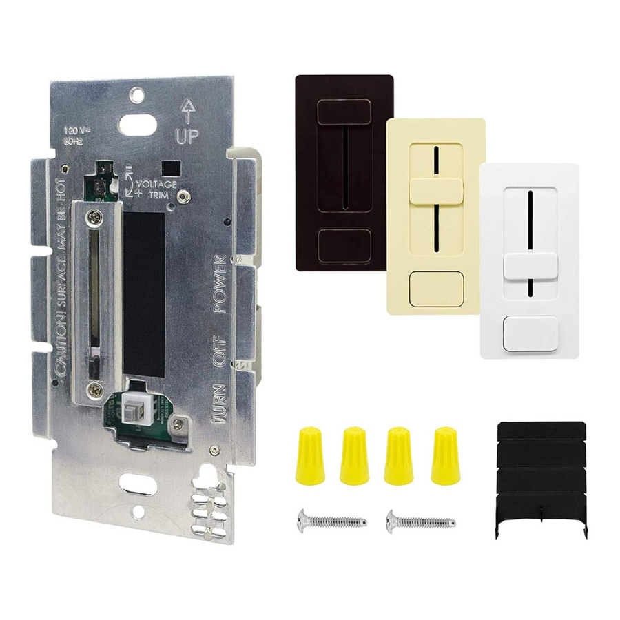 Outdoor Landscape Lighting LED 12V Low Voltage Dimmer and Driver Switch 2-in-1, 40W/60W/100W DC12V/DC24V LED Driver + Dimmer, UL Listed Class 2, Mini On/Off Dimmer Power Supply for LED Strip Lights, Low Voltage Lighting, UL Listed