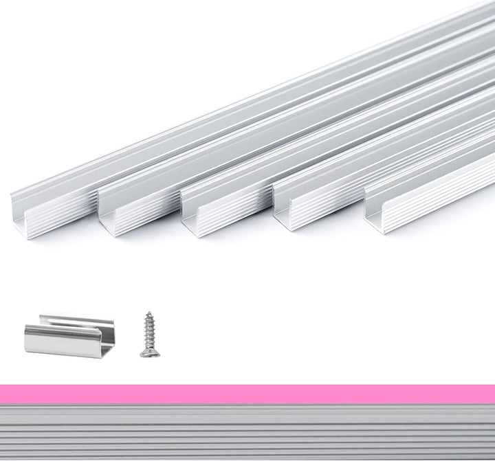 Outdoor Landscape Lighting LED 12V Low Voltage AC01 Aluminum Channel 3.3FT/1M For 6x12mm LED Silicon Neon Strip Lights Package 5 Pack - 3.3ft 1M Each