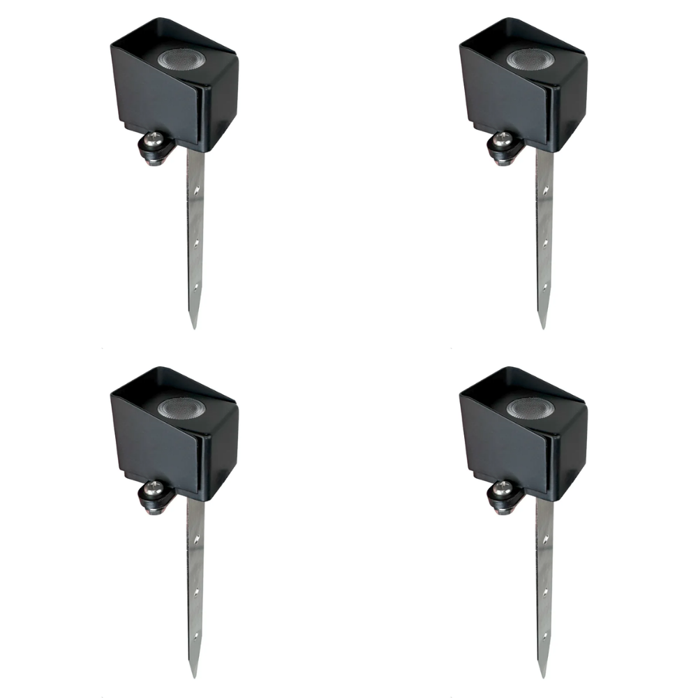 Outdoor Landscape Lighting LED 12V Low Voltage STB22 4x/8x/12x Package 3W 3000K 240LM Cast Brass LED Mini Step Light with Stainless Steel Stake 12V Low Voltage Landscape Lighting 4 Pack