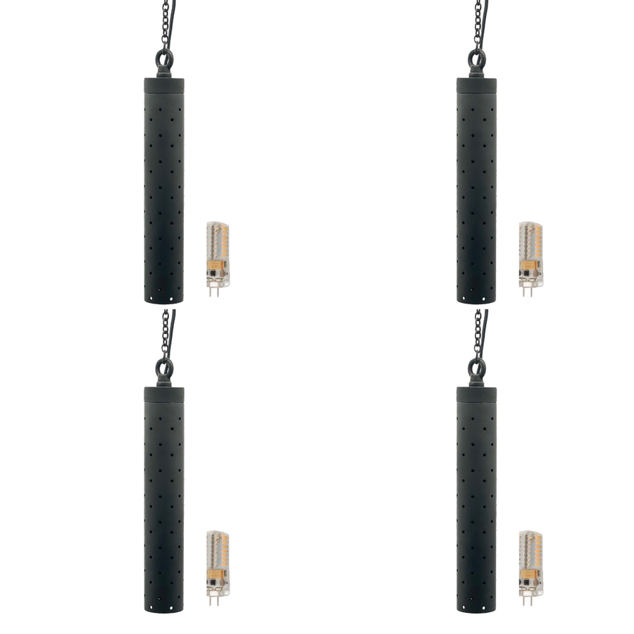 Outdoor Landscape Lighting LED 12V Low Voltage HLBP01 Stelvio Black Cast Brass Hanging Pendant Light 4x/8x/12x G4 2W Dimmable 2700K Package Low Voltage Outdoor Lighting 4 Pack