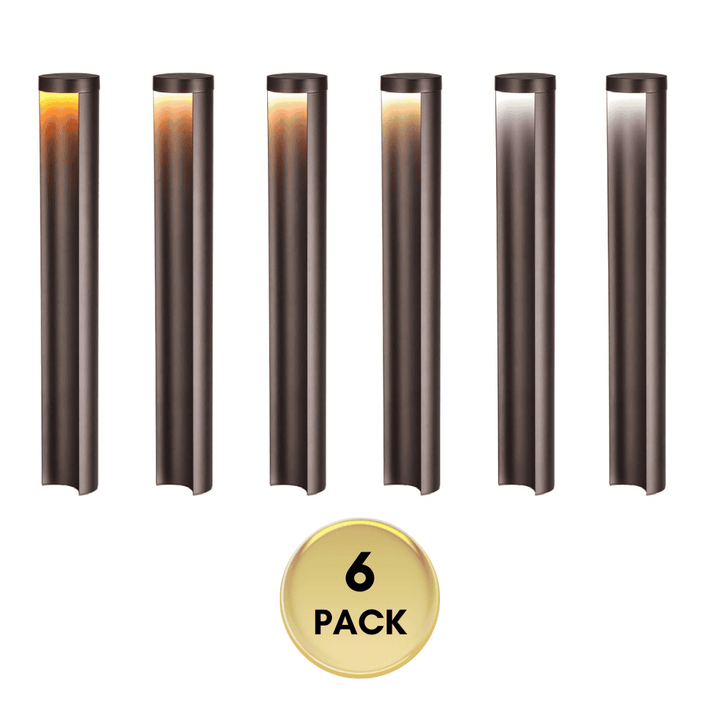 Outdoor Landscape Lighting LED 12V Low Voltage ALP16 6- and 12-Pack 5W 5CCT 1800K/2700K/3500K/4000K/5000K Integrated LED Landscape Pathway Light Package, 12V Low Voltage Side Lit Path Lights 6 Pack