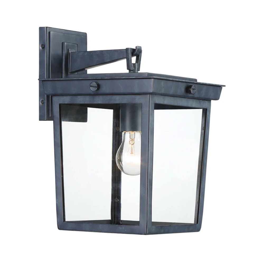 Outdoor Landscape Lighting LED 12V Low Voltage Belmont 1 Light Outdoor Sconce 9.5"x14" Stainless Steel and Clear Glass Graphite Metal Finish 120V 1 E26 Medium Base LED Bulb Socket for Patio, Garden, Exterior Walls