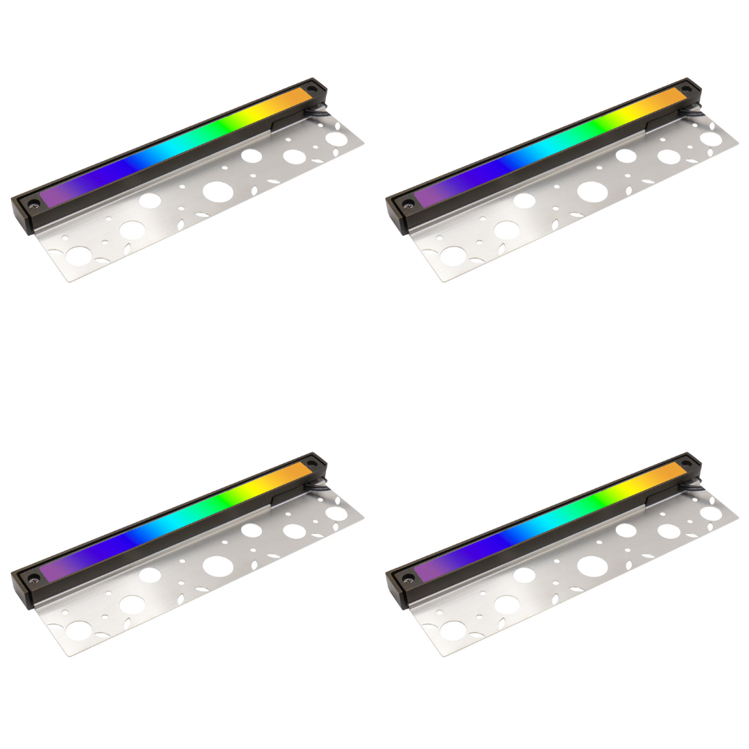 Outdoor Landscape Lighting LED 12V Low Voltage HL12B04R 4x/8x/12x Package Solid Brass RGBW Bluetooth Control Integrated LED Hardscape Light Low Voltage Landscape Lighting 4 Pack