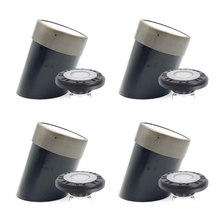 Outdoor Landscape Lighting LED 12V Low Voltage UNBP05 Rein Brown Brass Big In-Ground Well Light 4x/8x/12x PAR36 6W 2700K Package Low Voltage Outdoor Lighting 4 Pack
