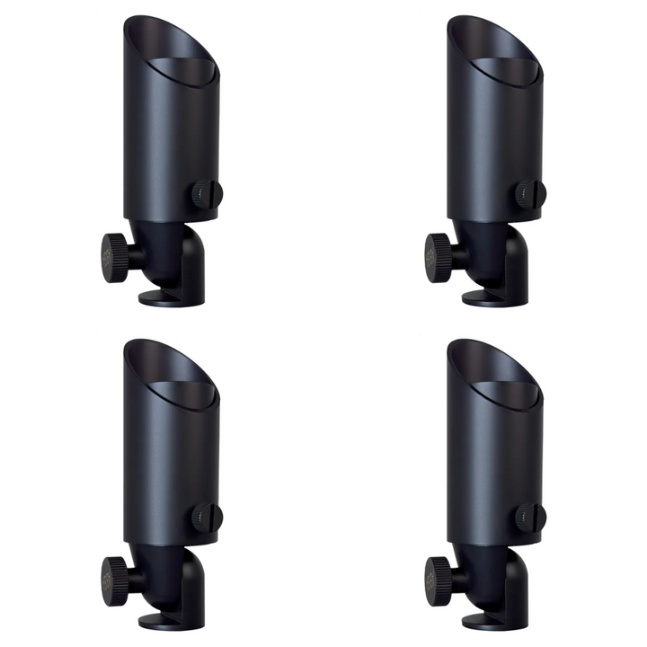 Outdoor Landscape Lighting LED 12V Low Voltage SPB08 4x/8x/12x Package 5W 3000K Warm White Integrated LED Brass Spotlight 12V Low Voltage Small Directional Bullet Light Outdoor Landscape 4 Pack Dark Brass