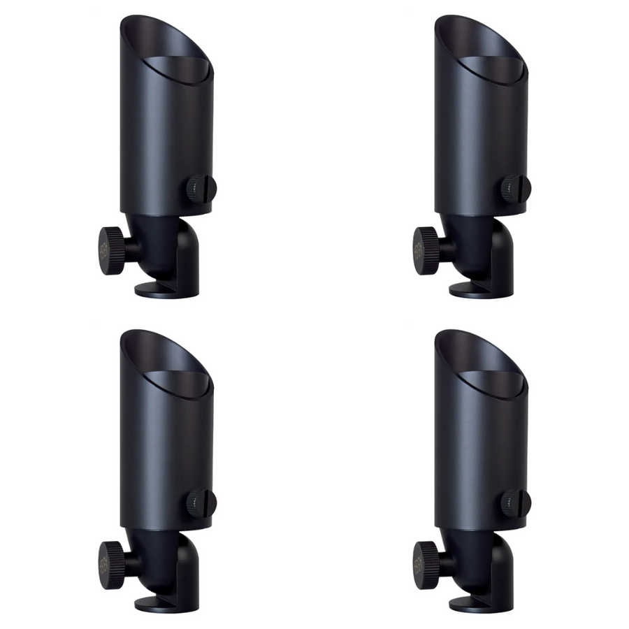 Outdoor Landscape Lighting LED 12V Low Voltage SPB08 4x/8x/12x Package 5W 3000K Warm White Integrated LED Brass Spotlight 12V Low Voltage Small Directional Bullet Light Outdoor Landscape 4 Pack Dark Brass