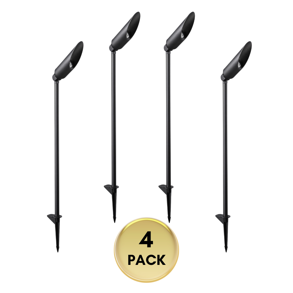 Outdoor Landscape Lighting LED 12V Low Voltage SPAL01 Acuto Tall Spotlight Low Voltage Aluminum 7W 3000K Warm White MR16 LED Spotlight Outdoor Landscape Lighting 4 Pack