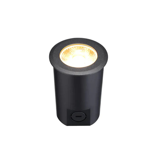 Outdoor Landscape Lighting LED 12V Low Voltage UNAL04 Essential Black Aluminum Round Surface Mount Up Lighting Integrated 3000K LED In-Ground Well Light Low Voltage Landscape Lighting 1 Pack