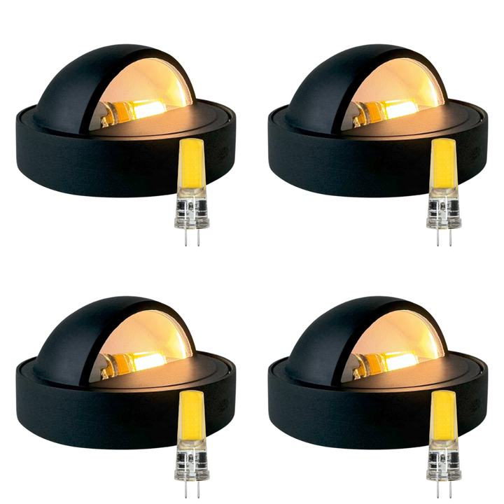 Outdoor Landscape Lighting LED 12V Low Voltage STB09 4x/8x/12x Package LED Brass 3.42" Round Deck Light Surface Mount 12V Low Voltage Landscape Lighting 3W 3000K Bulb 4 Pack Dark Brass