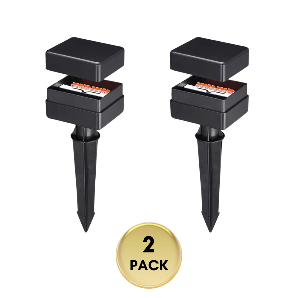 Outdoor Landscape Lighting LED 12V Low Voltage 10-Way Low Voltage Landscape Lighting Junction Box - 12V/15V Multi-Zone Wire Hub for 9-21 AWG Cable 2 Pack