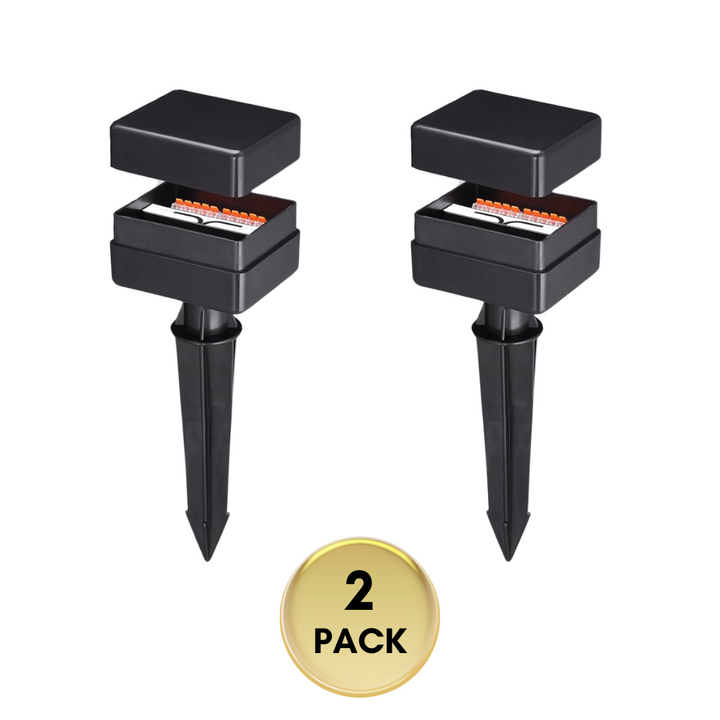 Outdoor Landscape Lighting LED 12V Low Voltage 10-Way Low Voltage Landscape Lighting Junction Box - 12V/15V Multi-Zone Wire Hub for 9-21 AWG Cable 2 Pack