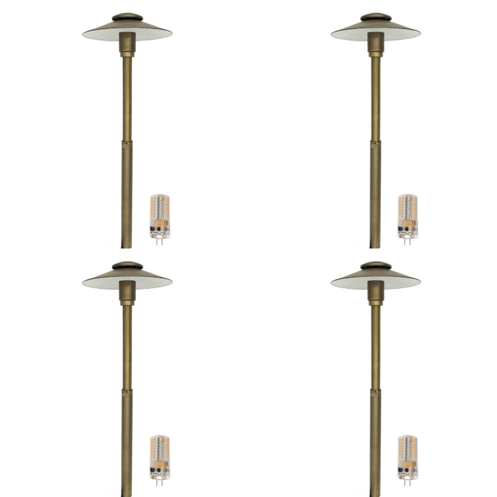 Outdoor Landscape Lighting LED 12V Low Voltage BPLP06 Stelvio Antique Brass 4x/8x/12x G4 2W Dimmable 2700K Package Adjustable Path Light Low Voltage Outdoor Lighting 4 Pack