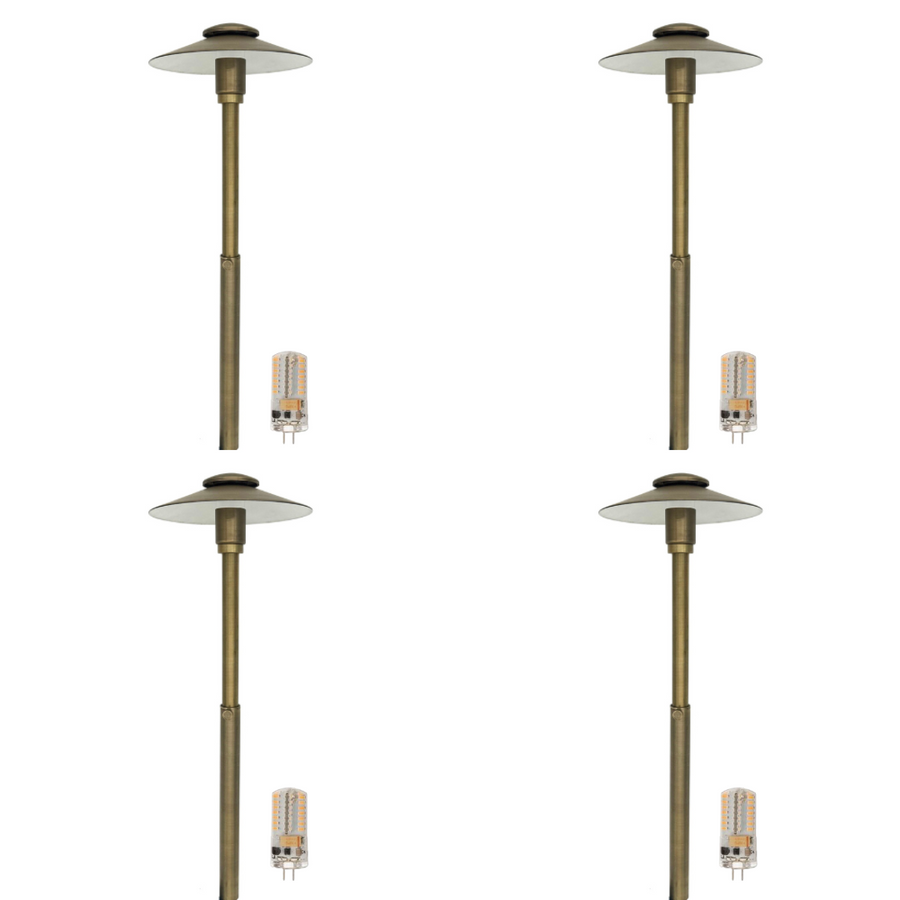 Outdoor Landscape Lighting LED 12V Low Voltage BPLP06 Stelvio Antique Brass 4x/8x/12x G4 2W Dimmable 2700K Package Adjustable Path Light Low Voltage Outdoor Lighting 4 Pack