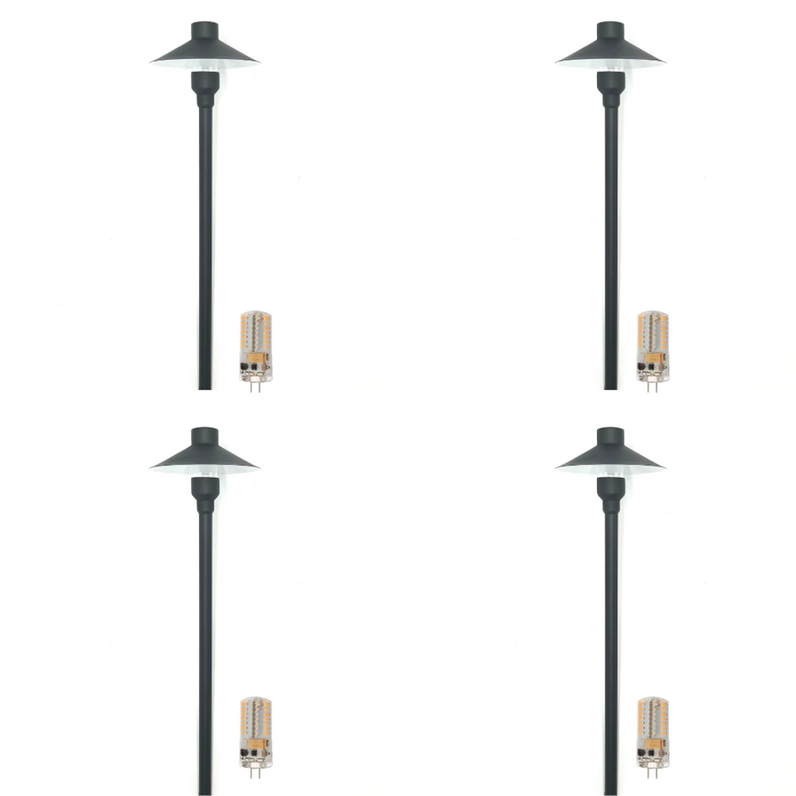 Outdoor Landscape Lighting LED 12V Low Voltage BPLP08 Tulay BH 18" Black Brass Path Light 4x/8x/12x G4 2W Dimmable 2700K Package Low Voltage Landscape Lighting 4 Pack