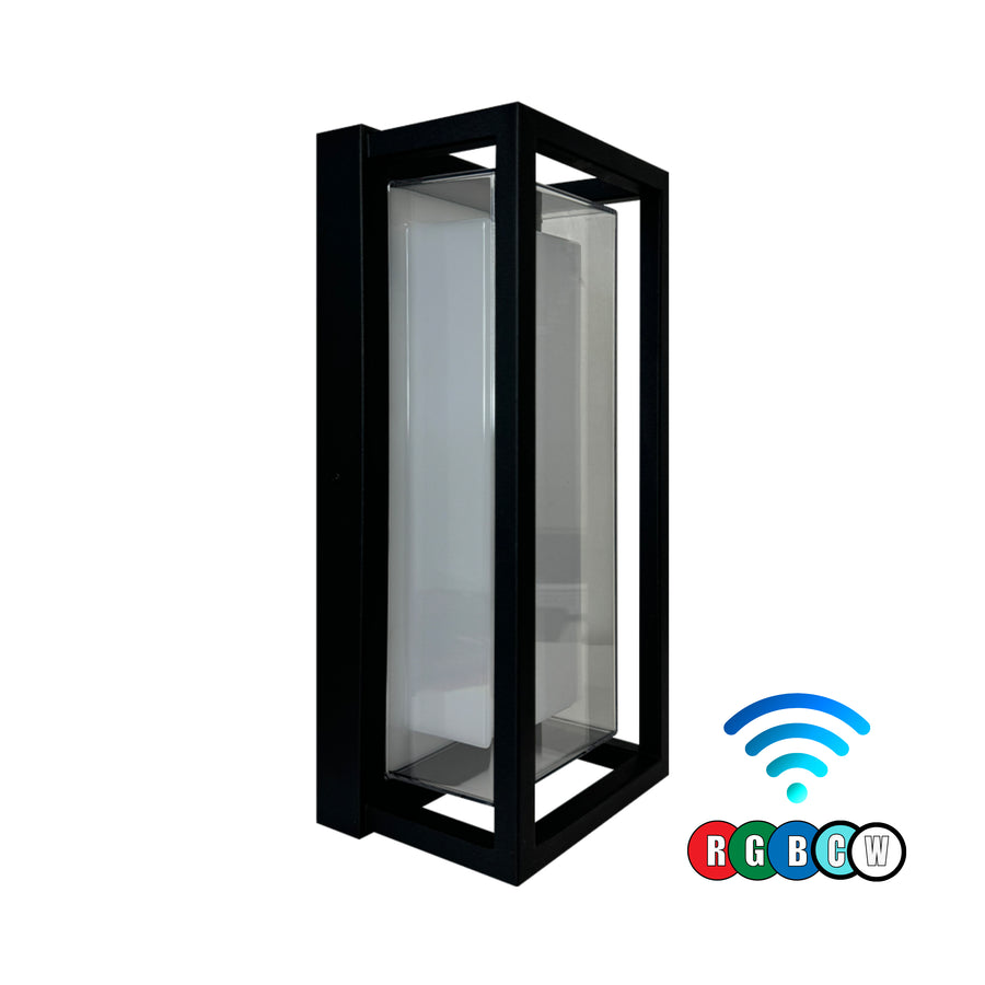 Outdoor Landscape Lighting LED 12V Low Voltage SCA01-14 Integrated LED 22W RGBCW Bluetooth Control 14″x6.2″x4.9″ 12V Low Voltage Aluminum Wall Sconce Lighting IP65 Waterproof Unit Only