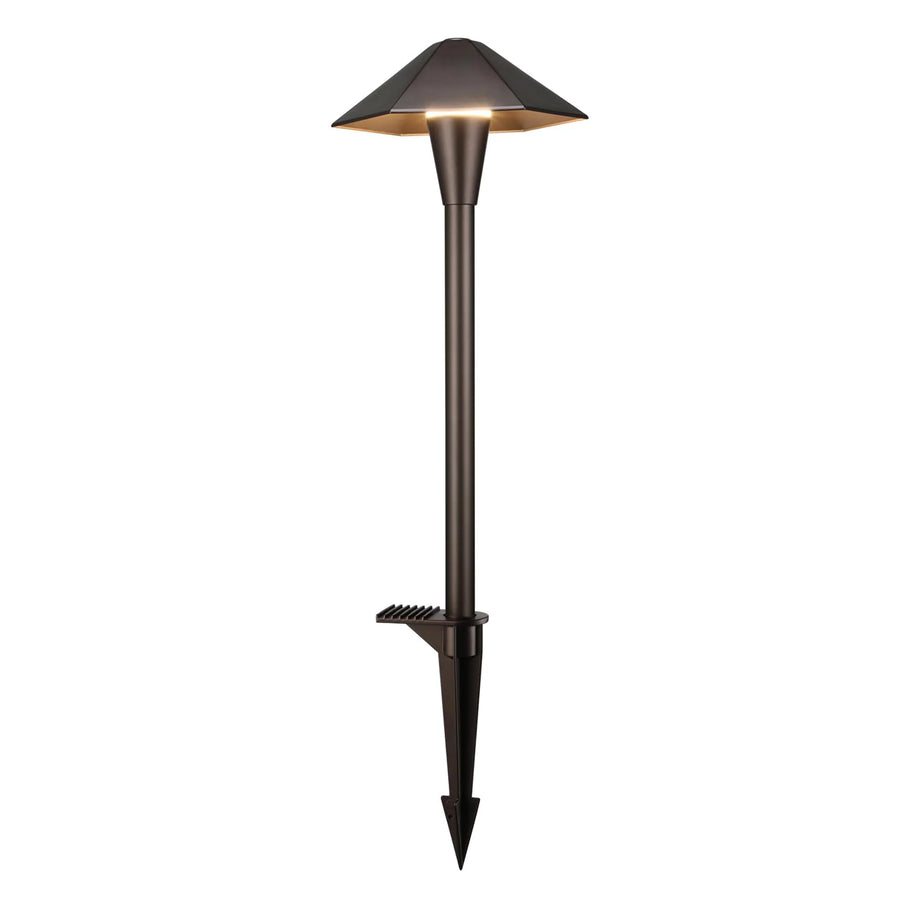Outdoor Landscape Lighting LED 12V Low Voltage CDPAL03 Ombrello Spigoloso LED Landscape 3CCT Pathway Lights, 3000K/4000K/5000K, 5W 12-24V AC/DC Low Voltage Oil-Rubbed Bronze Hexagonal Outdoor Landscape Lighting 1 Pack