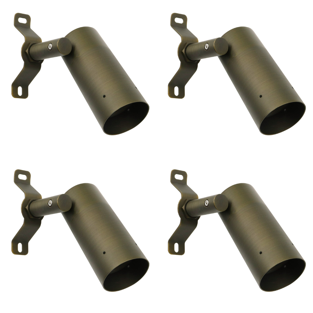 Outdoor Landscape Lighting LED 12V Low Voltage TL01B with MR16 5W 3000K 4x/8x/12x Package Low Voltage Brass Directional Down Light Outdoor Landscape Lighting 4 Pack