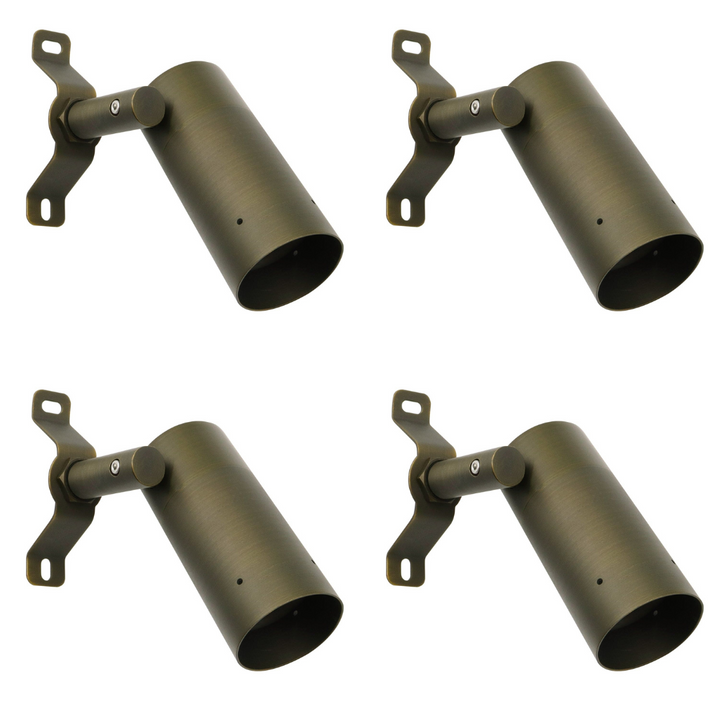 Outdoor Landscape Lighting LED 12V Low Voltage TL01B with MR16 5W 3000K 4x/8x/12x Package Low Voltage Brass Directional Down Light Outdoor Landscape Lighting 4 Pack