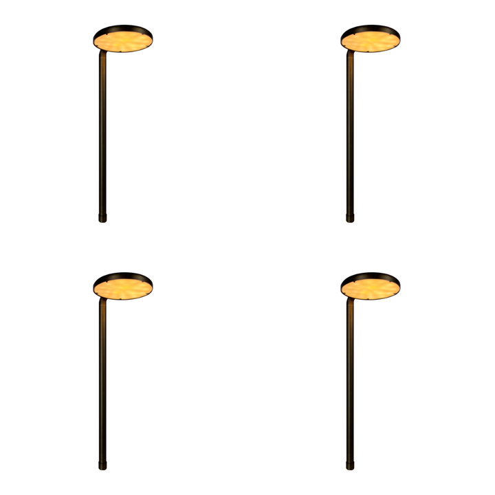 Outdoor Landscape Lighting LED 12V Low Voltage PLB27 4x/8x/12x Package Cast Brass Path and Area Light 4W 3000K Integrated LED 12V Low Voltage Pathway Outdoor Lighting Landscape Fixture 4 Pack