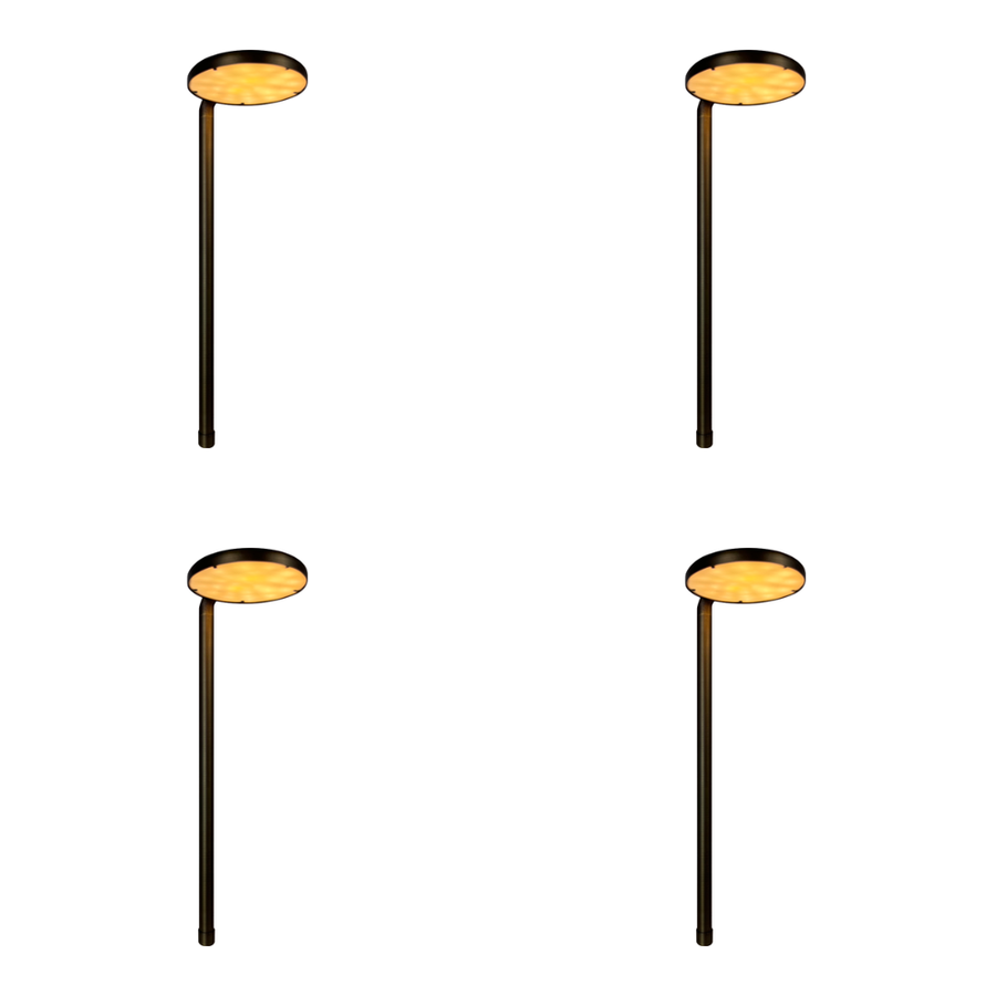 Outdoor Landscape Lighting LED 12V Low Voltage PLB27 4x/8x/12x Package Cast Brass Path and Area Light 4W 3000K Integrated LED 12V Low Voltage Pathway Outdoor Lighting Landscape Fixture 4 Pack