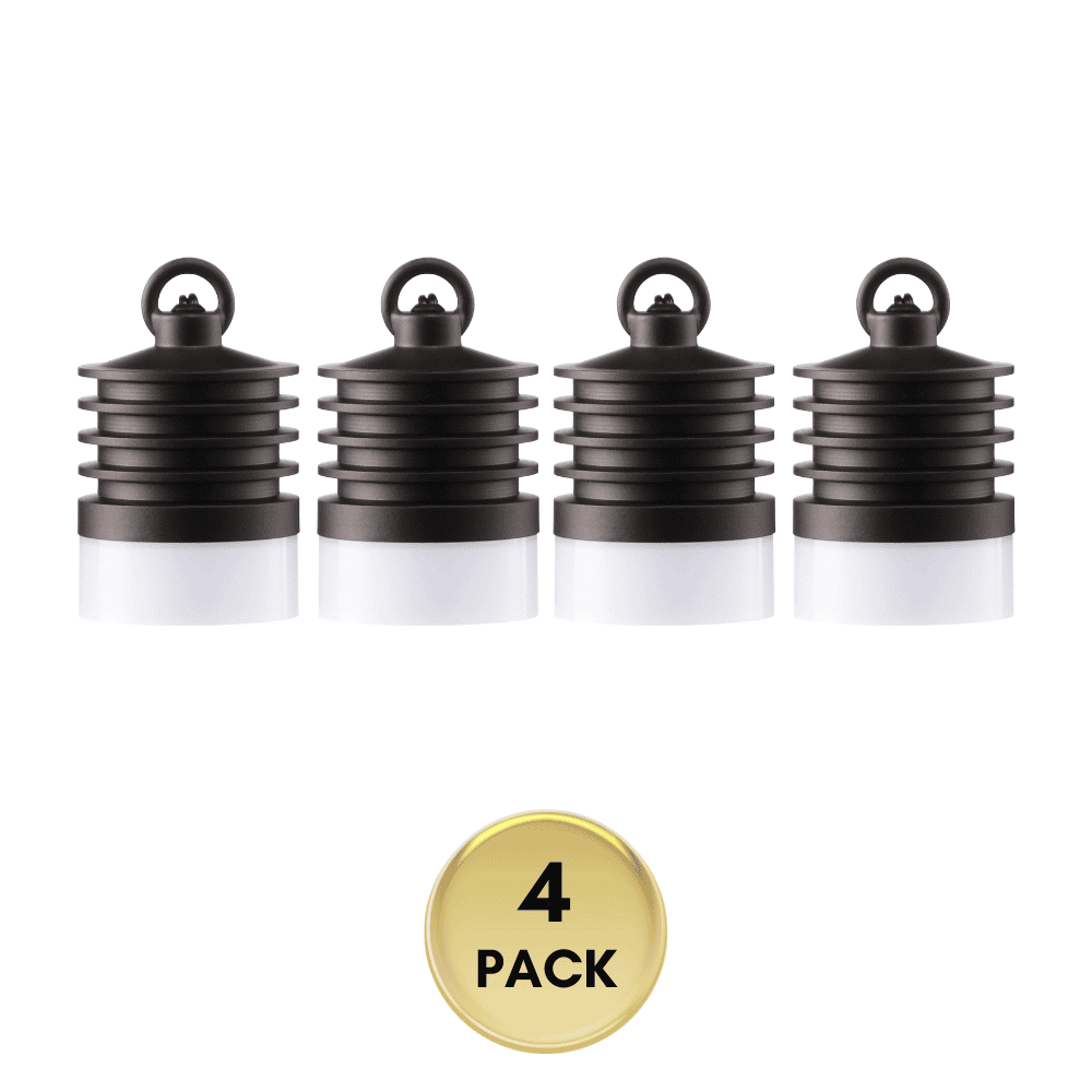 Outdoor Landscape Lighting LED 12V Low Voltage HLA02 Calvo Low Voltage Oil-Rubbed Bronze Cylinder Pendant 4.5W 2700K Integrated LED Aluminum Light Hanging Patio Light 4 Pack