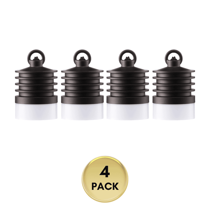 Outdoor Landscape Lighting LED 12V Low Voltage HLA02 Calvo Low Voltage Oil-Rubbed Bronze Cylinder Pendant 4.5W 2700K Integrated LED Aluminum Light Hanging Patio Light 4 Pack