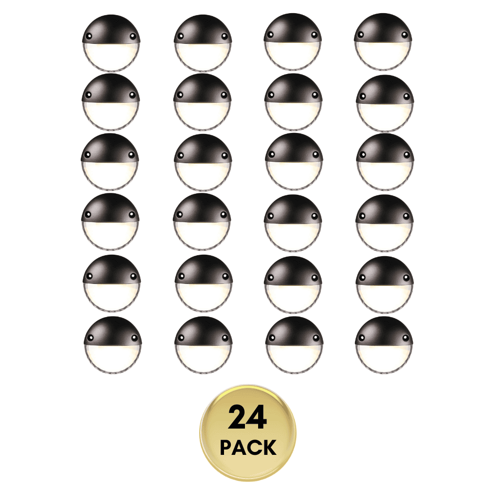 Outdoor Landscape Lighting LED 12V Low Voltage STAL01 Nova Aluminum Round Surface Mount Integrated 2.5W 3000K LED Deck Light Low Voltage Landscape Lighting Oil-Rubbed Bronze 24 Pack