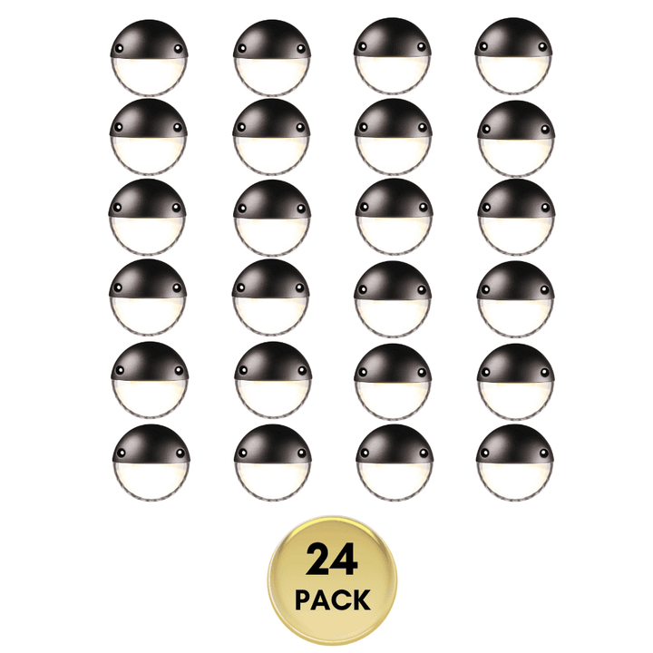 Outdoor Landscape Lighting LED 12V Low Voltage STAL01 Nova Aluminum Round Surface Mount Integrated 2.5W 3000K LED Deck Light Low Voltage Landscape Lighting Oil-Rubbed Bronze 24 Pack