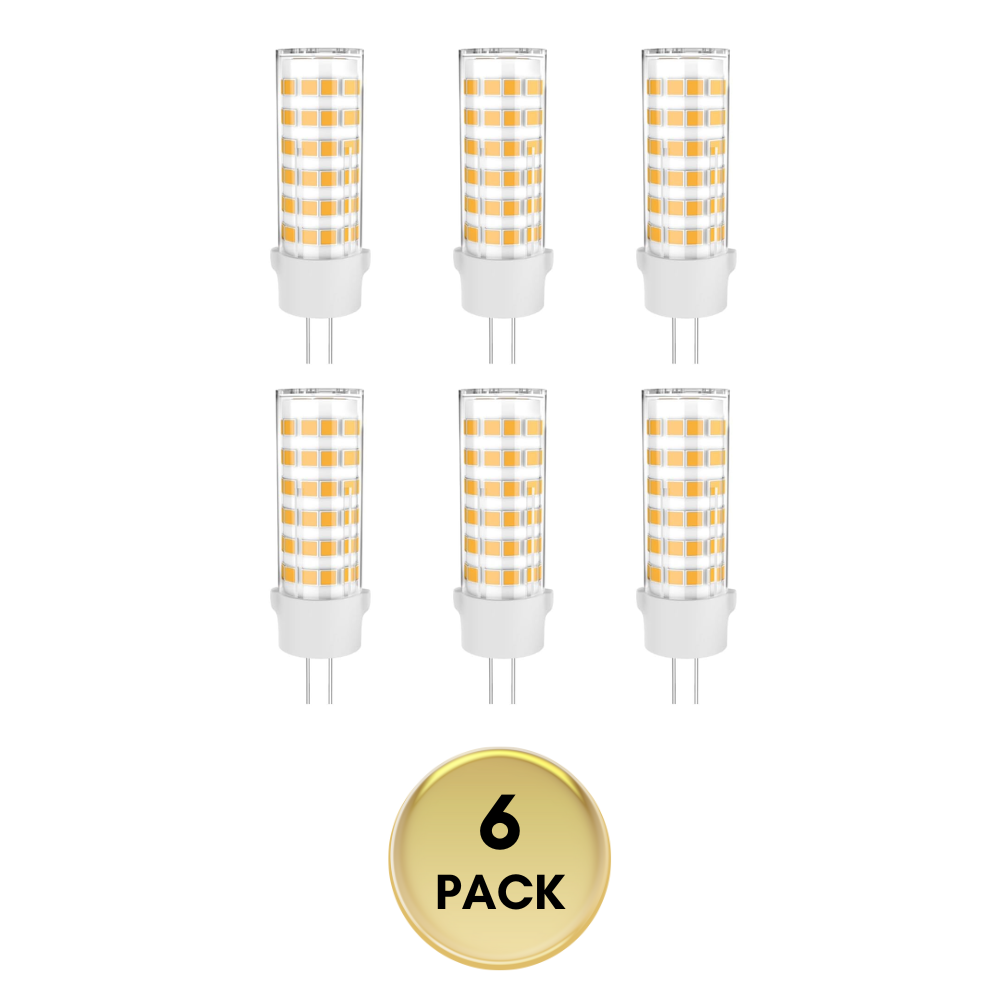Outdoor Landscape Lighting LED 12V Low Voltage 6-Pack 6W G4 12V AC/DC 2700K 600LM Non-Dimmable SMD Bi Pin LED Capsule Bulb Energy Efficient Light Package