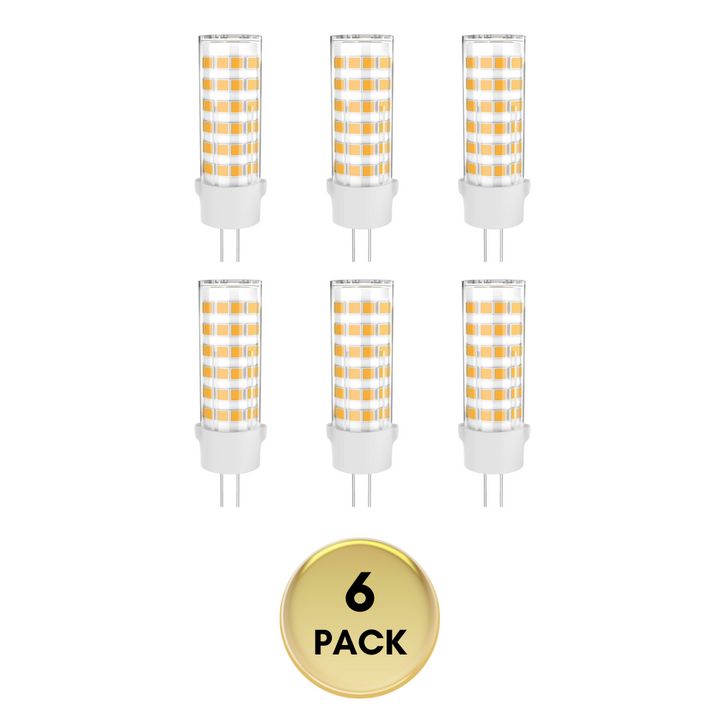 Outdoor Landscape Lighting LED 12V Low Voltage 6-Pack 6W G4 12V AC/DC 2700K 600LM Non-Dimmable SMD Bi Pin LED Capsule Bulb Energy Efficient Light Package