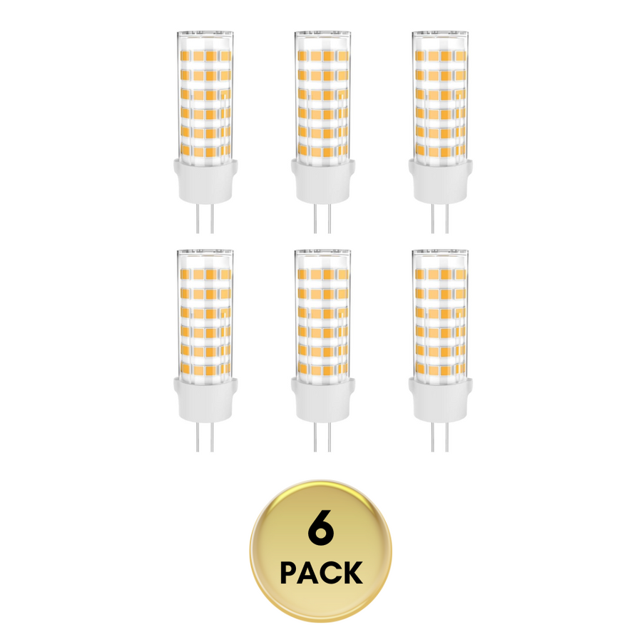 Outdoor Landscape Lighting LED 12V Low Voltage 6-Pack 6W G4 12V AC/DC 2700K 600LM Non-Dimmable SMD Bi Pin LED Capsule Bulb Energy Efficient Light Package