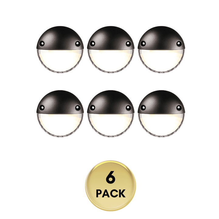 Outdoor Landscape Lighting LED 12V Low Voltage STAL01 Nova Aluminum Round Surface Mount Integrated 2.5W 3000K LED Deck Light Low Voltage Landscape Lighting Oil-Rubbed Bronze 6 Pack