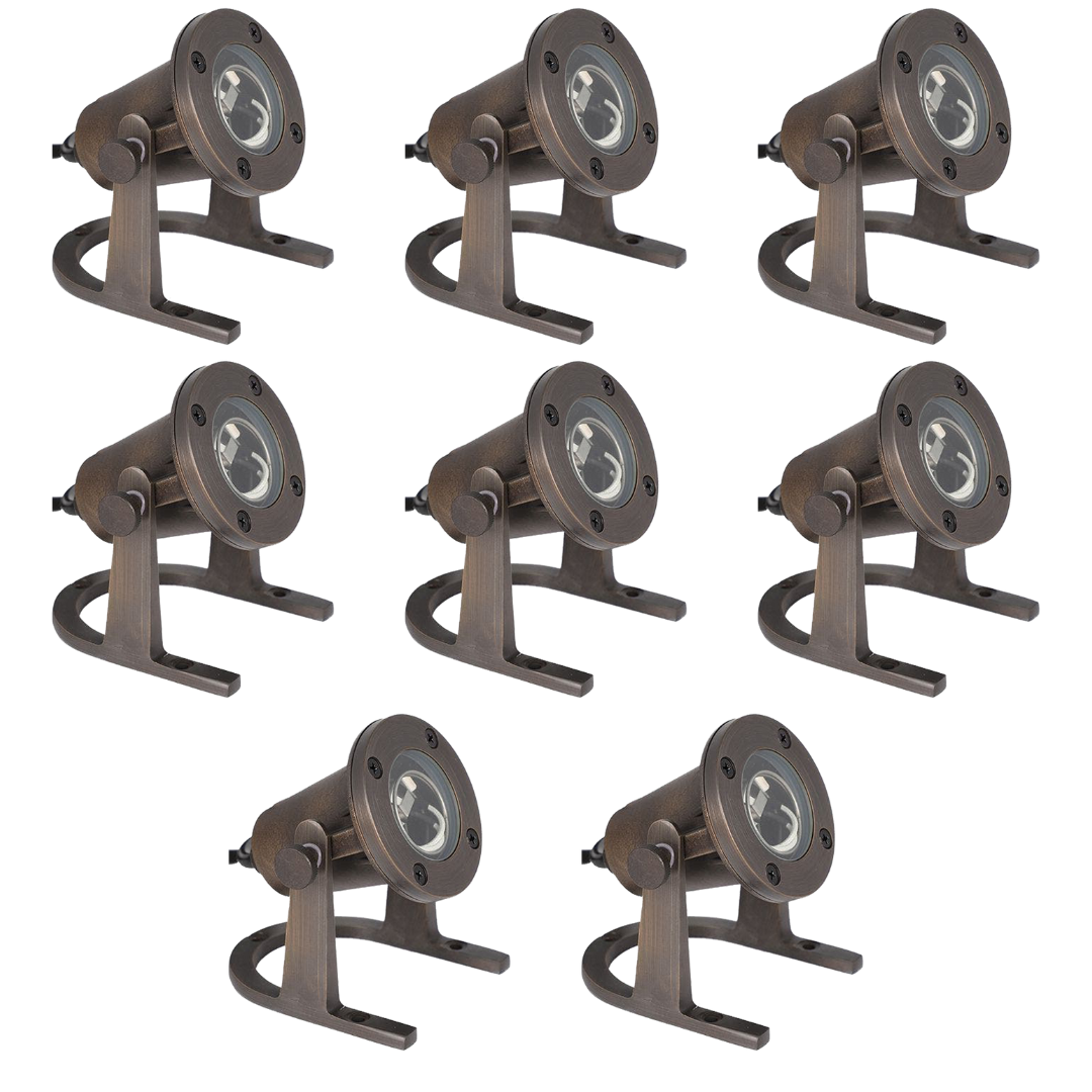Outdoor Landscape Lighting LED 12V Low Voltage RUL8400 x8 Package 12V Low Voltage Brass Underwater LED Fountain Pond Lighting [FINAL SALE]