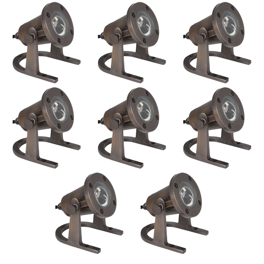 Outdoor Landscape Lighting LED 12V Low Voltage RUL8400 x8 Package 12V Low Voltage Brass Underwater LED Fountain Pond Lighting [FINAL SALE]