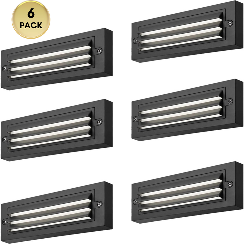 Outdoor Landscape Lighting LED 12V Low Voltage STAH01 Line Voltage 120V LED ABS Plastic Step Lights, 6W Stair Lights for Indoor and Outdoor, Waterproof IP65 Non-dimmable 4000K Natural White Lighting Deck Lights 6 Pack 4000K Natural White