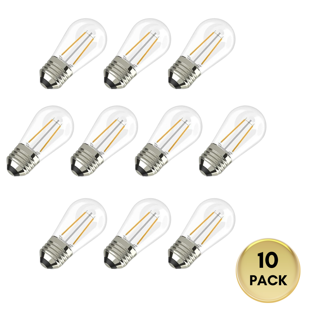 Outdoor Landscape Lighting LED 12V Low Voltage SL102 10-Pack Replacement Light Bulbs 1W DC12V LED S14 E26 12V Low Voltage Edison Style for Bistro String Lights