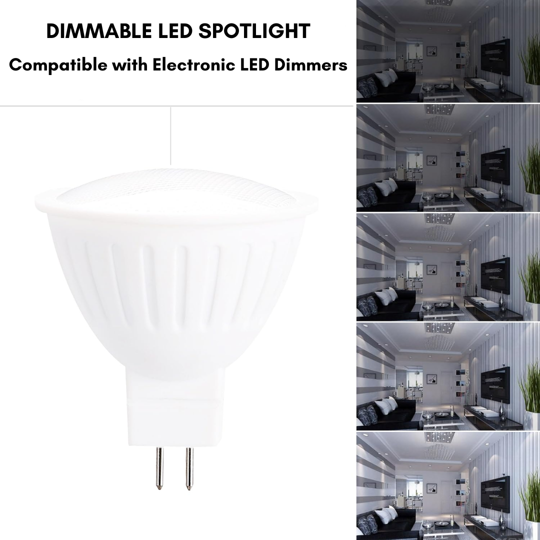 Outdoor Landscape Lighting LED 12V Low Voltage 6-Pack MR16 5W 120V GU5.3 LED Bulbs Dimmable Energy Saving Light 120 Degree Beam Angle Line Voltage