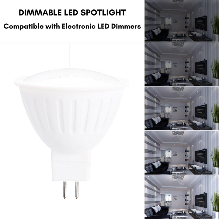 Outdoor Landscape Lighting LED 12V Low Voltage 6-Pack MR16 5W 120V GU5.3 LED Bulbs Dimmable Energy Saving Light 120 Degree Beam Angle Line Voltage