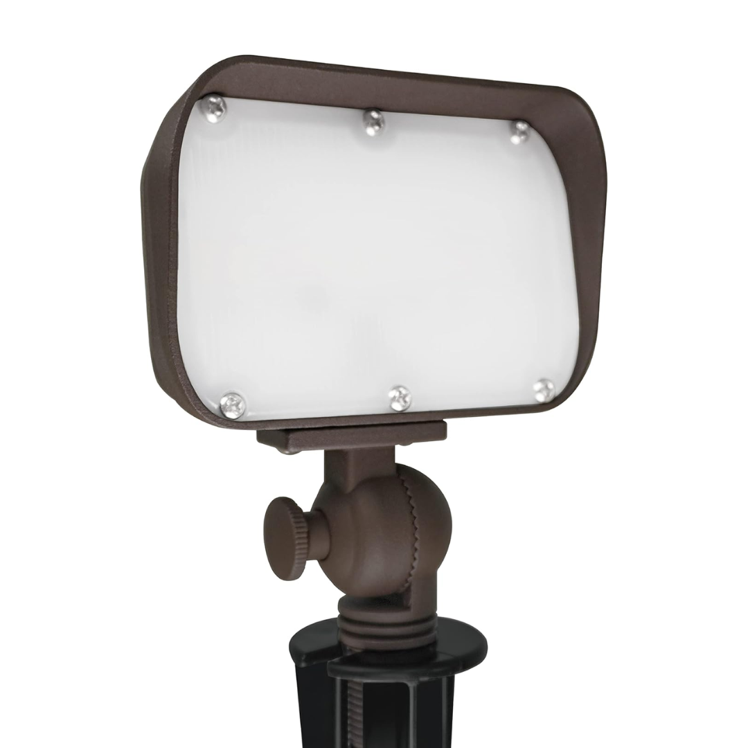 Outdoor Landscape Lighting LED 12V Low Voltage FLAA11 Integrated LED 7W and 12W Aluminum Flood Light with Adjustable Knuckle Mount Low Voltage Outdoor Lighting IP65 7W 3000K 480LM 120°