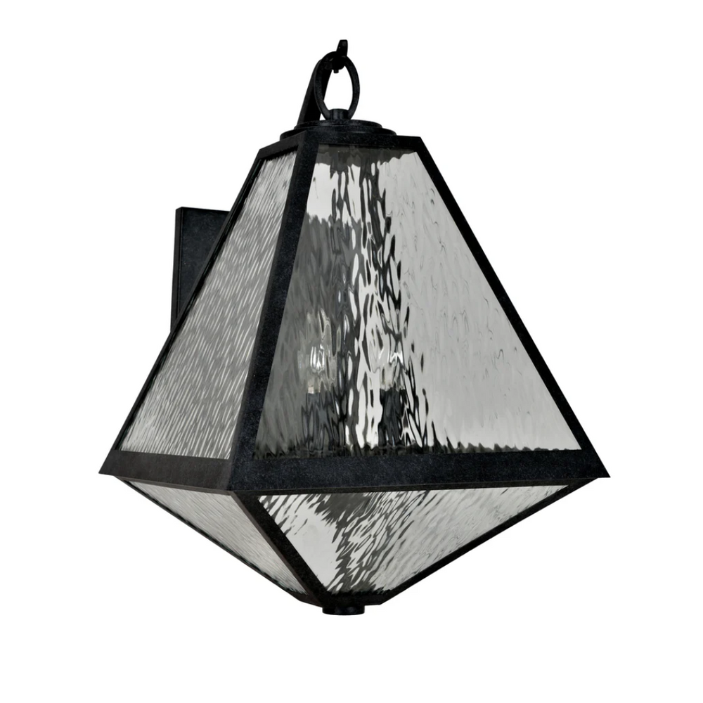 Outdoor Landscape Lighting LED 12V Low Voltage Brian Patrick Flynn Glacier 3 Light Outdoor Sconce 14"x21" Stainless Steel and Water Glass Black Charcoal Finish 120V 3 E12 Candelabra Base LED Bulb Sockets for Patio, Garden, Interior and Exterior Walls