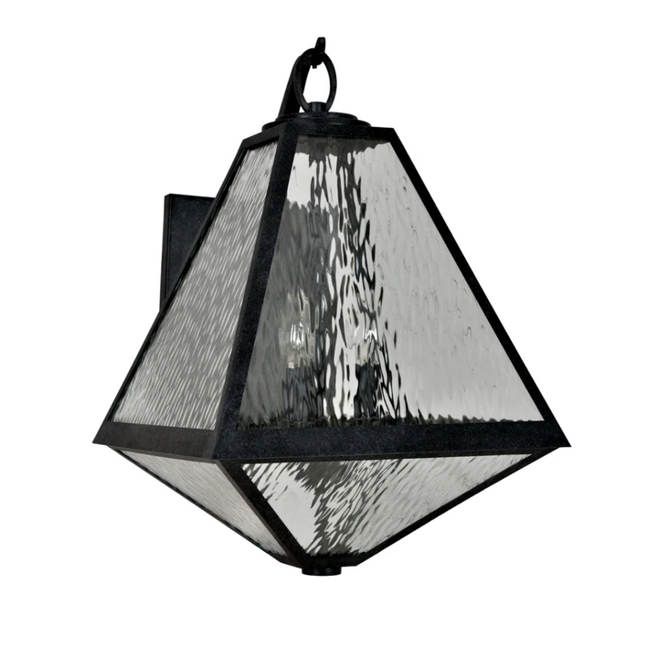 Outdoor Landscape Lighting LED 12V Low Voltage Brian Patrick Flynn Glacier 3 Light Outdoor Sconce 14"x21" Stainless Steel and Water Glass Black Charcoal Finish 120V 3 E12 Candelabra Base LED Bulb Sockets for Patio, Garden, Interior and Exterior Walls