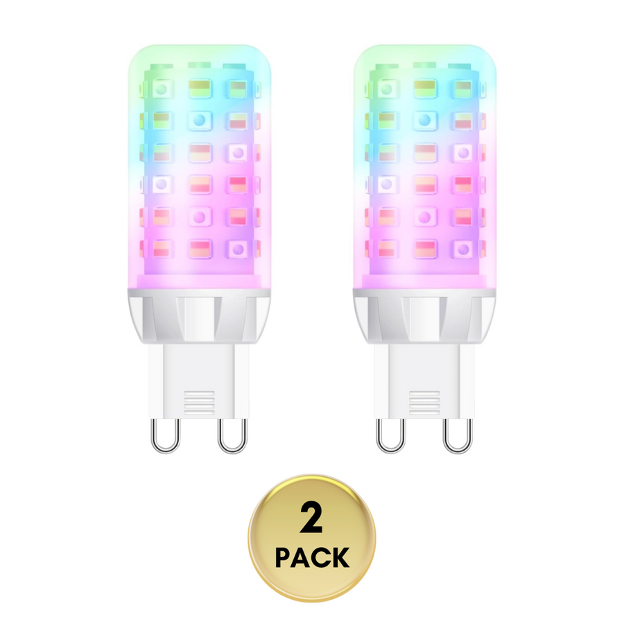 Outdoor Landscape Lighting LED 12V Low Voltage RGBCW G9 3W Smart WI-FI and Voice Control 120V Line Voltage LED Light Bulb 2 and 4 Pack, Energy Saving RGBCW Color Changing 2700K-6500K 120V Outdoor LED Bulb Compatible with Alexa and Google Assistant 2 Pack
