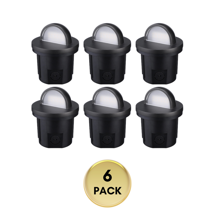 Outdoor Landscape Lighting LED 12V Low Voltage UNAL02 Primo Quarto Aluminum Round Surface Mount Half-Moon Integrated 6W 3000K LED In-Ground Well Light Low Voltage Landscape Lighting 6 Pack