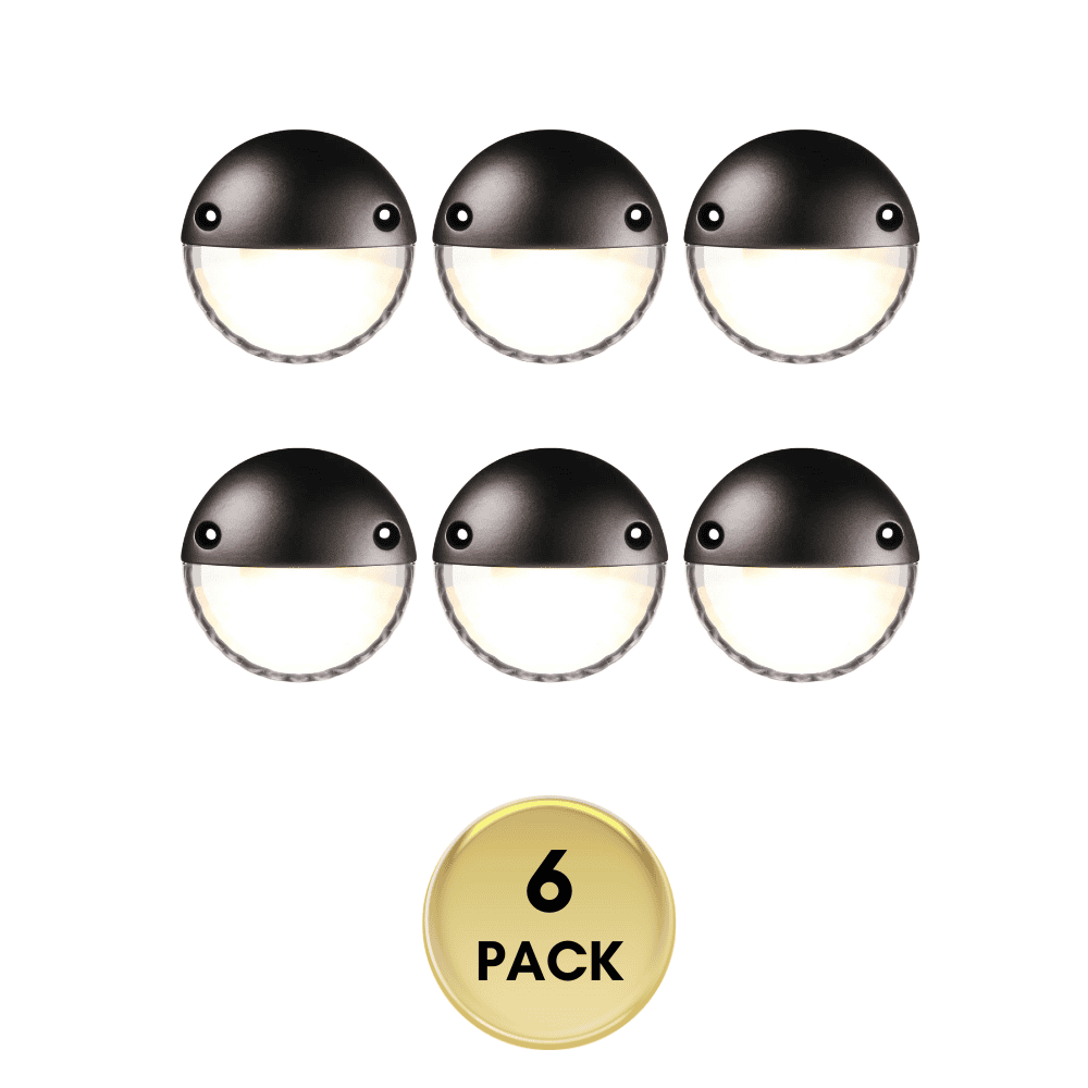 Outdoor Landscape Lighting LED 12V Low Voltage STAL01 Nova Aluminum Round Surface Mount Integrated 2.5W 3000K LED Deck Light Low Voltage Landscape Lighting Brown 6 Pack