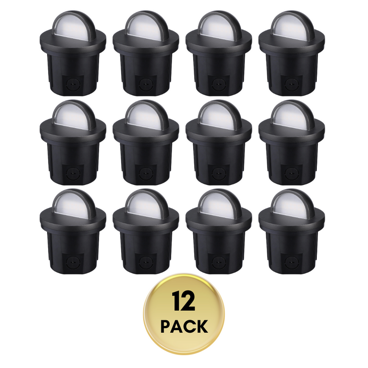 Outdoor Landscape Lighting LED 12V Low Voltage UNAL02 Primo Quarto Aluminum Round Surface Mount Half-Moon Integrated 6W 3000K LED In-Ground Well Light Low Voltage Landscape Lighting 12 Pack