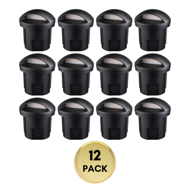 Outdoor Landscape Lighting LED 12V Low Voltage UNAL01 Crescente Aluminum Round Surface Mount Mono-Directional Integrated 6W 3000K LED In-Ground Well Light Low Voltage Landscape Lighting 12 Pack