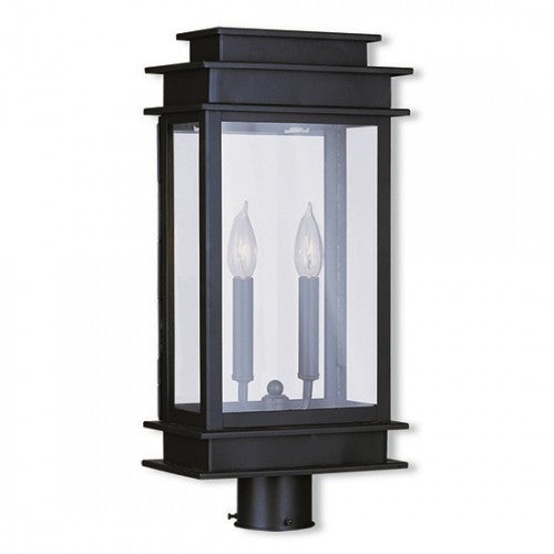 Outdoor Landscape Lighting LED 12V Low Voltage Princeton Outdoor Classics 2 E12 Candelabra Base Light Bulb Socket Outdoor Post Top Lantern 20.5"x9.5"x5.5" Solid Brass Lantern and Clear Glass with Bronze Brass Finish 120V for Garden, Exterior Posts - 2017-07