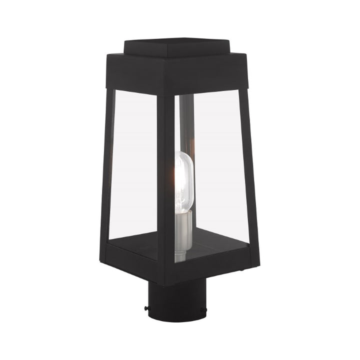 Outdoor Landscape Lighting LED 12V Low Voltage Oslo Medium Base Light Bulb Socket Small Outdoor Post Top Lantern 6.25" x 6.25" x 15.25" Solid Brass and Clear Glass 120V for Garden, Exterior Post - 20853-04