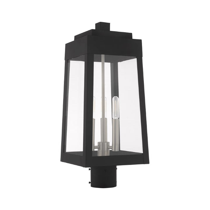 Outdoor Landscape Lighting LED 12V Low Voltage Oslo Candelabra Base Light Bulb Socket Medium Outdoor Post Top Lantern 8.25" x 8.25" x 20.375" Solid Brass and Clear Glass 120V for Garden, Exterior Post - 20856-04